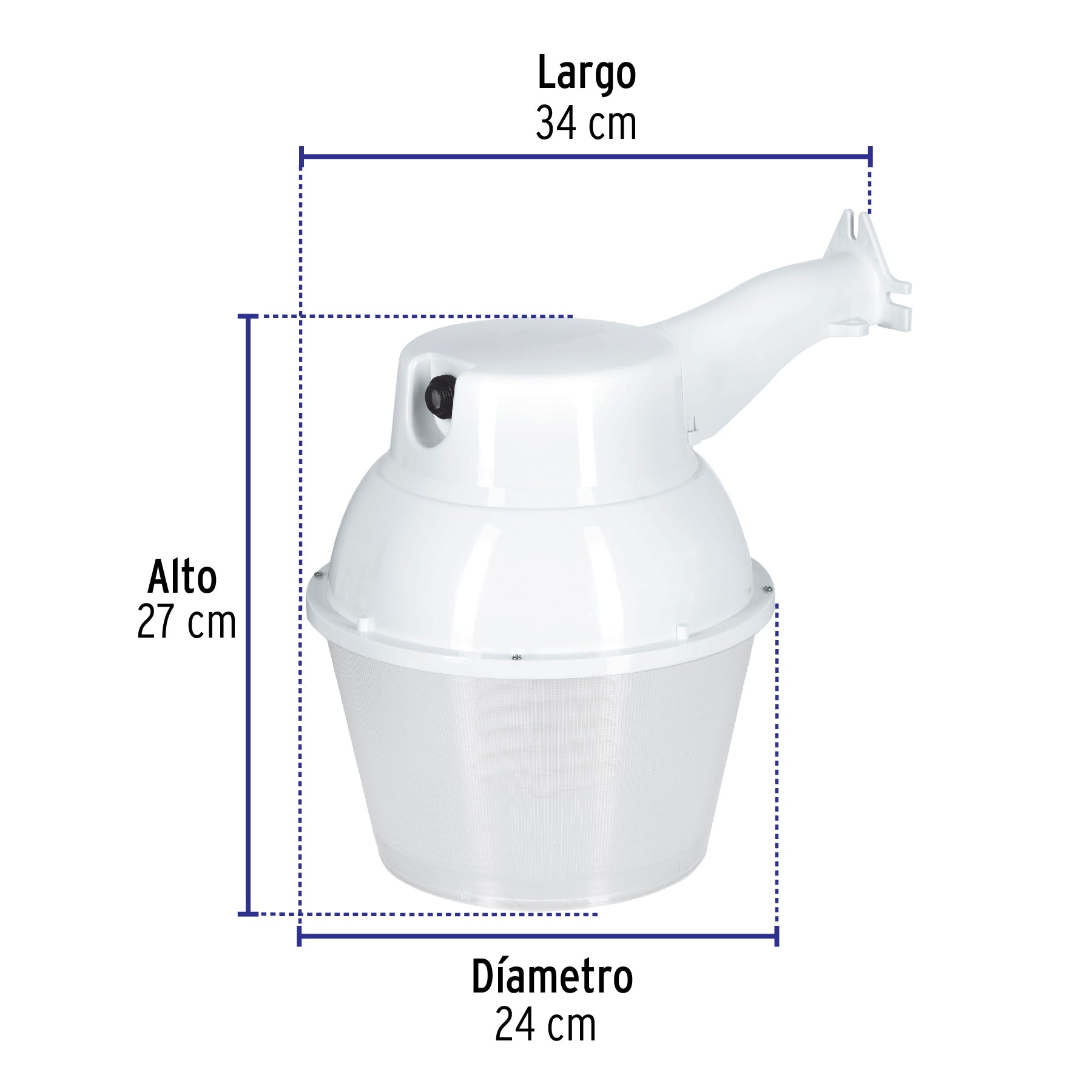 Luminario suburbano de ABS 45 W sensor de luz, con lámpara, 46295