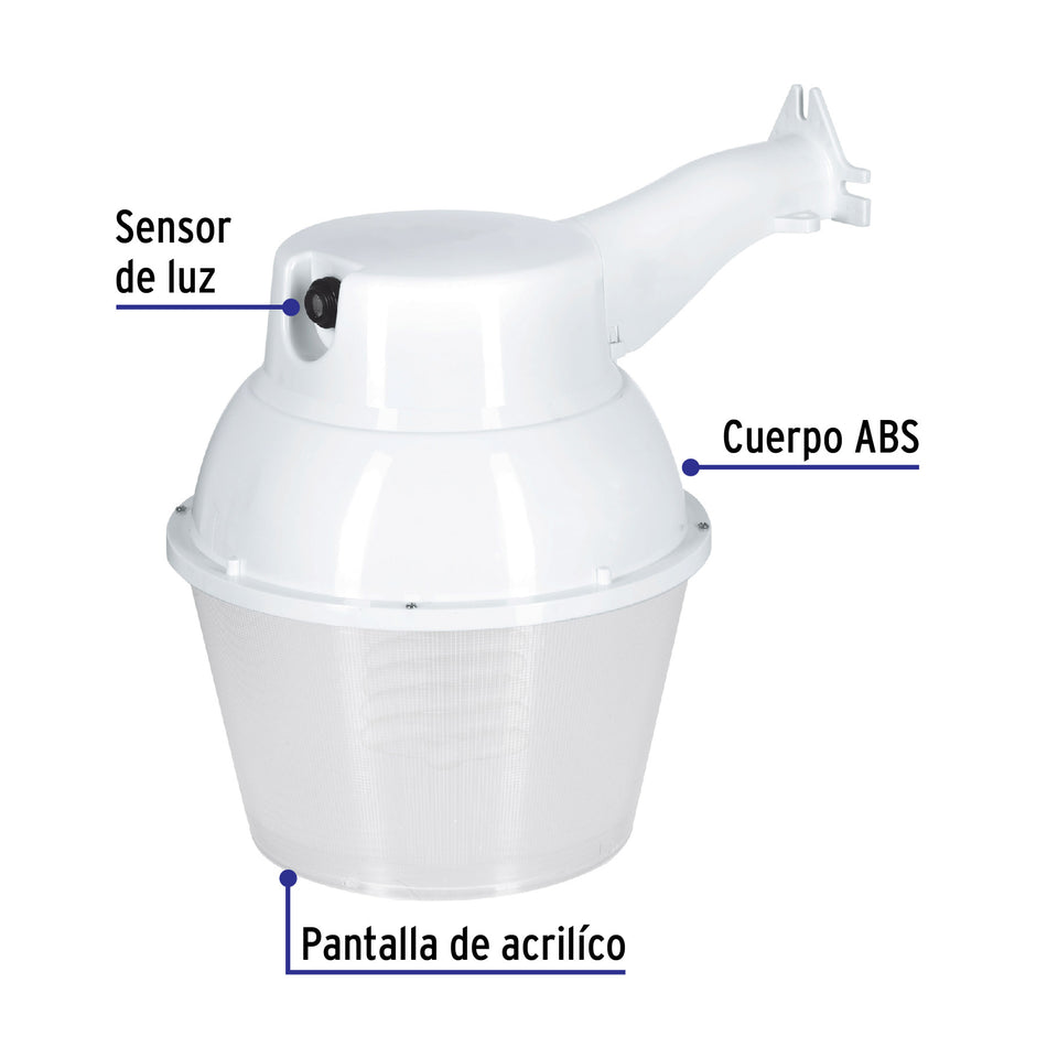 Luminario suburbano de ABS 45 W sensor de luz, con lámpara, 46295