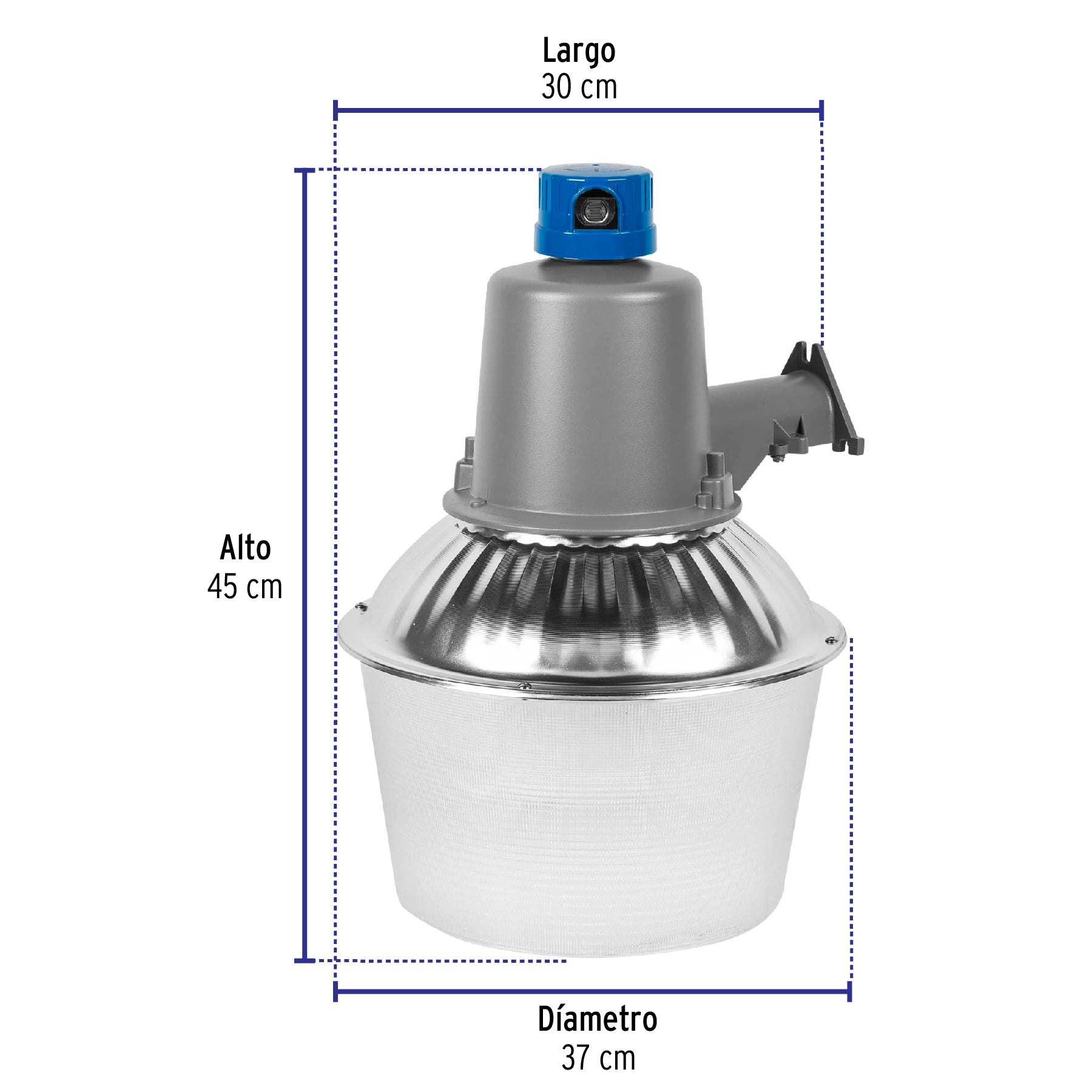 Luminario suburbano metálico 85 W sensor de luz, con lámpara, 47269