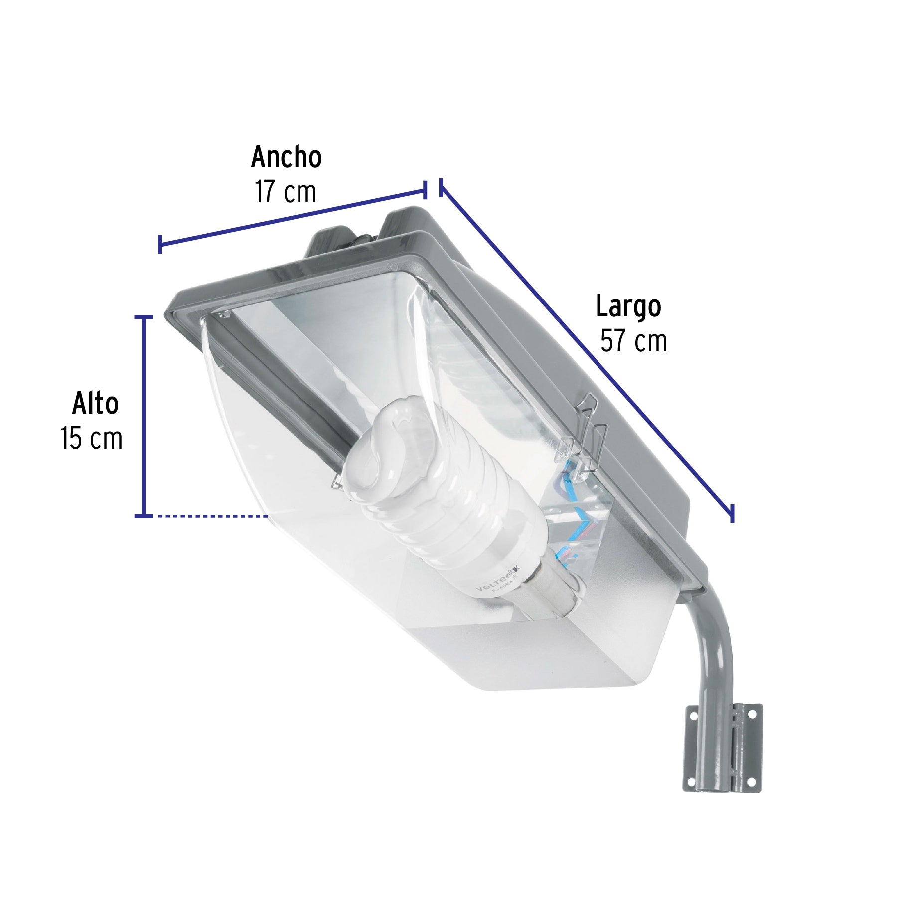 Luminario suburbano de ABS 45 W sensor de luz, con lámpara, 46290