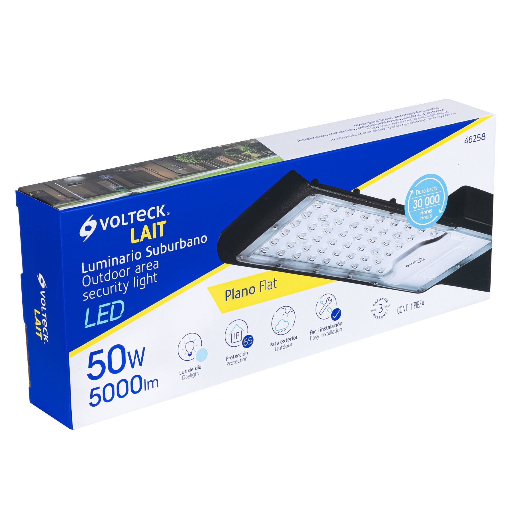 Luminario suburbano plano de LED 50 W alta intensidad, 46258