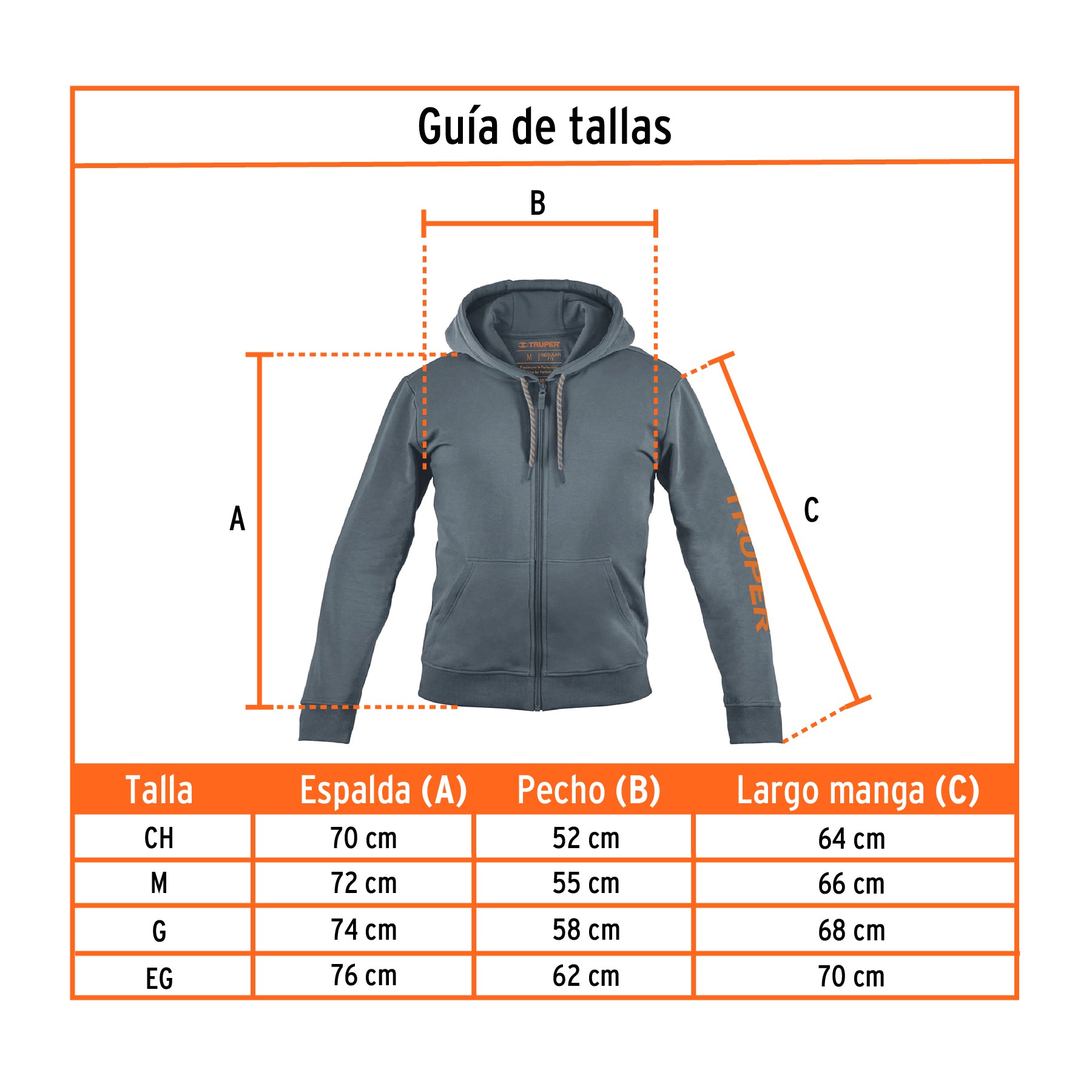 Sudadera gris para caballero, talla EG, Truper, 65034