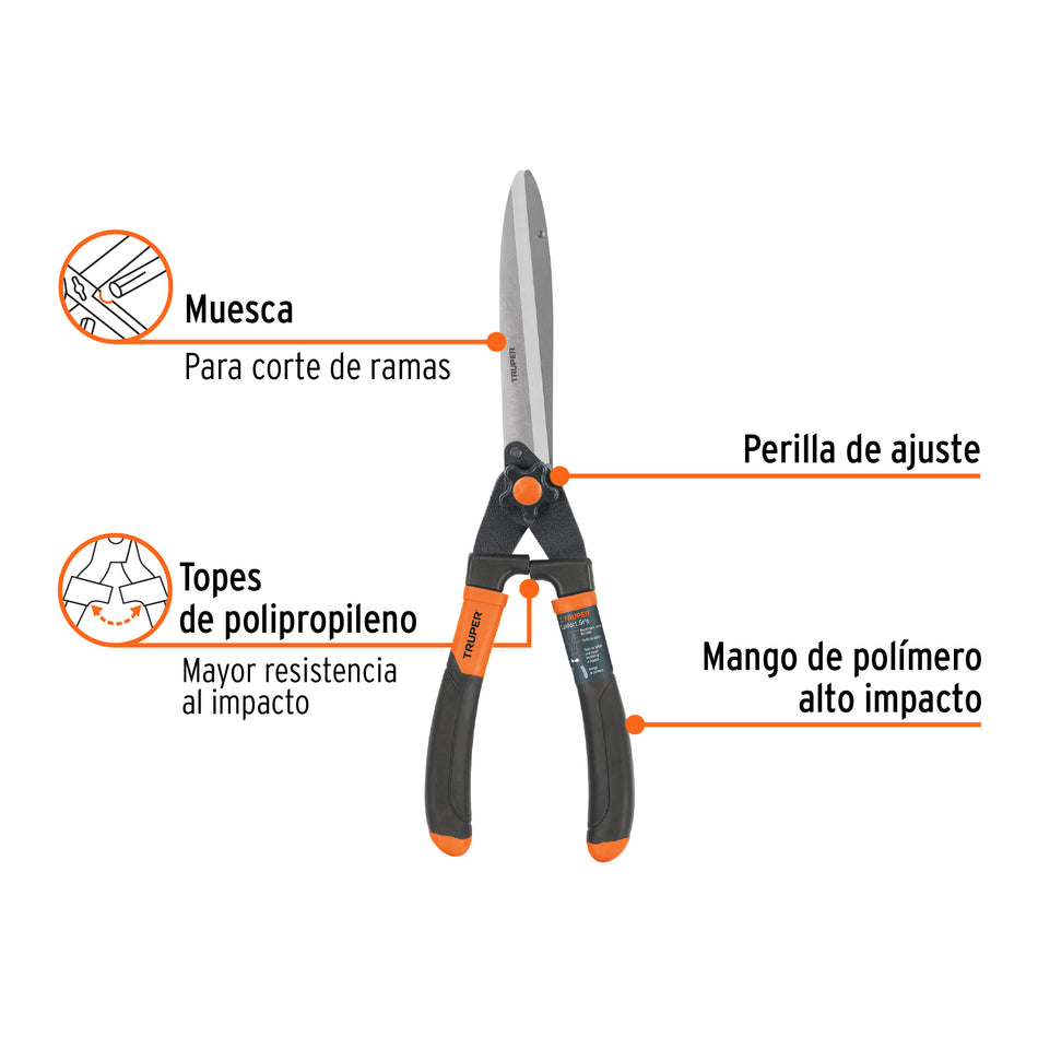 Tijera para poda 49 cm, mgos Comfort Grip, TRUPER Caja con 3, 18473