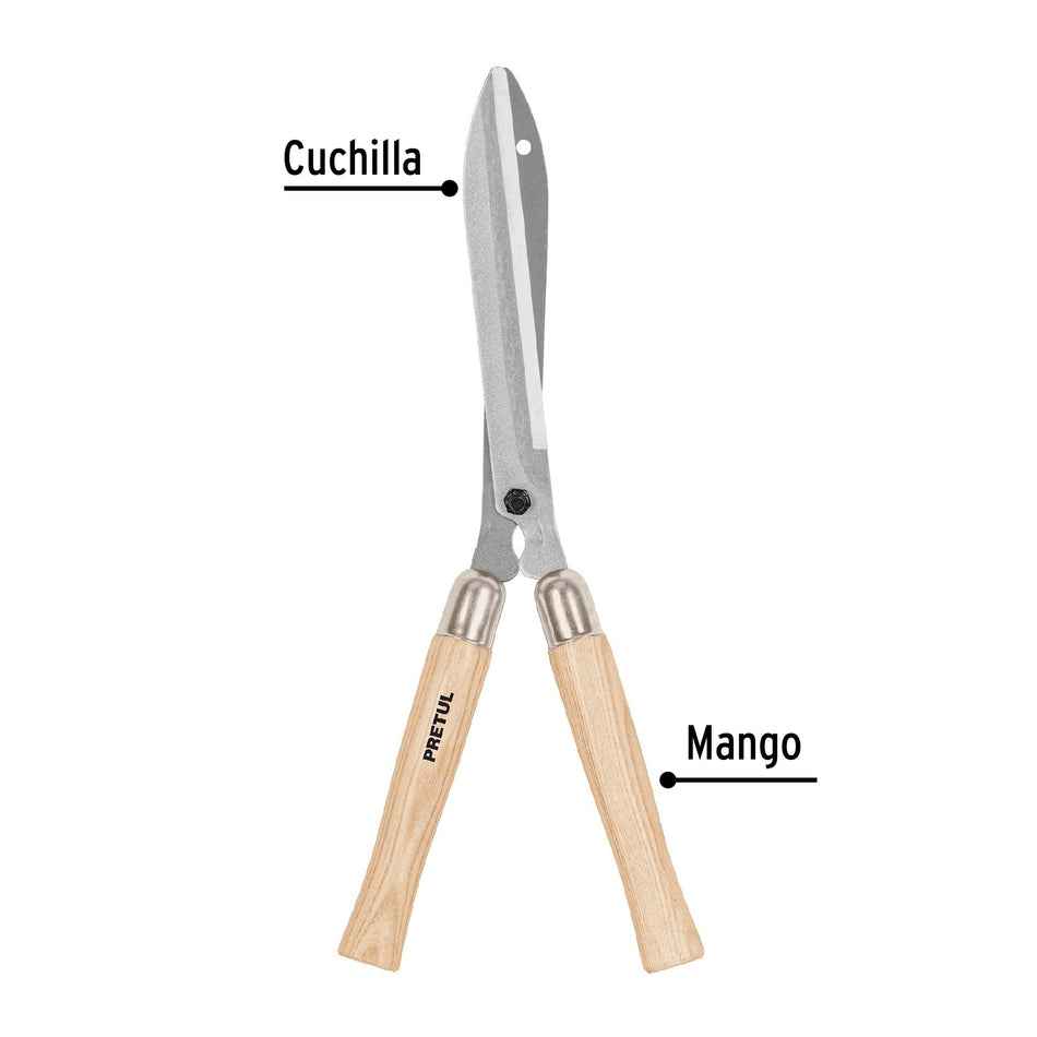 Tijera para poda 49 cm, mgos de madera, PRETUL Caja con 3, 23060