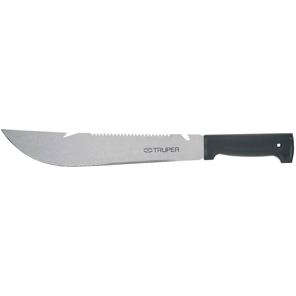 Machete rambo 12', cacha inyectada negra, TRUPER Caja con 4, 100655