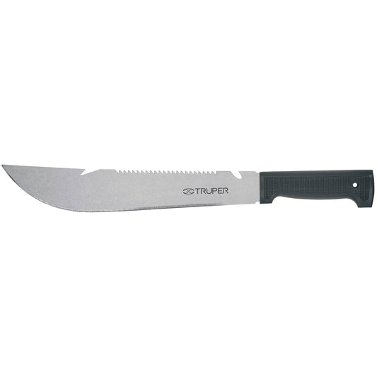 Machete rambo 12', cacha inyectada negra, TRUPER Caja con 4, 100655