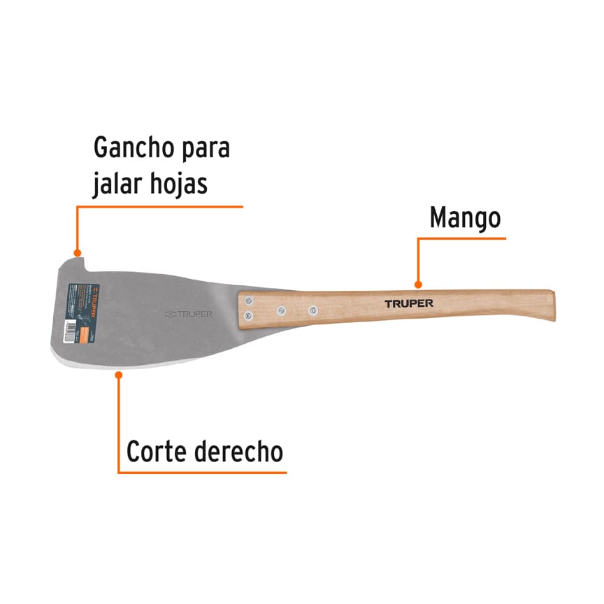 Machete huixtla corte derecho, largo 25', Truper Caja con 3, 11638