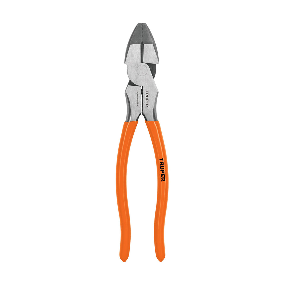 Pinza para electricista 8' alta palanca mango PVC, Truper Caja con 3, 100138