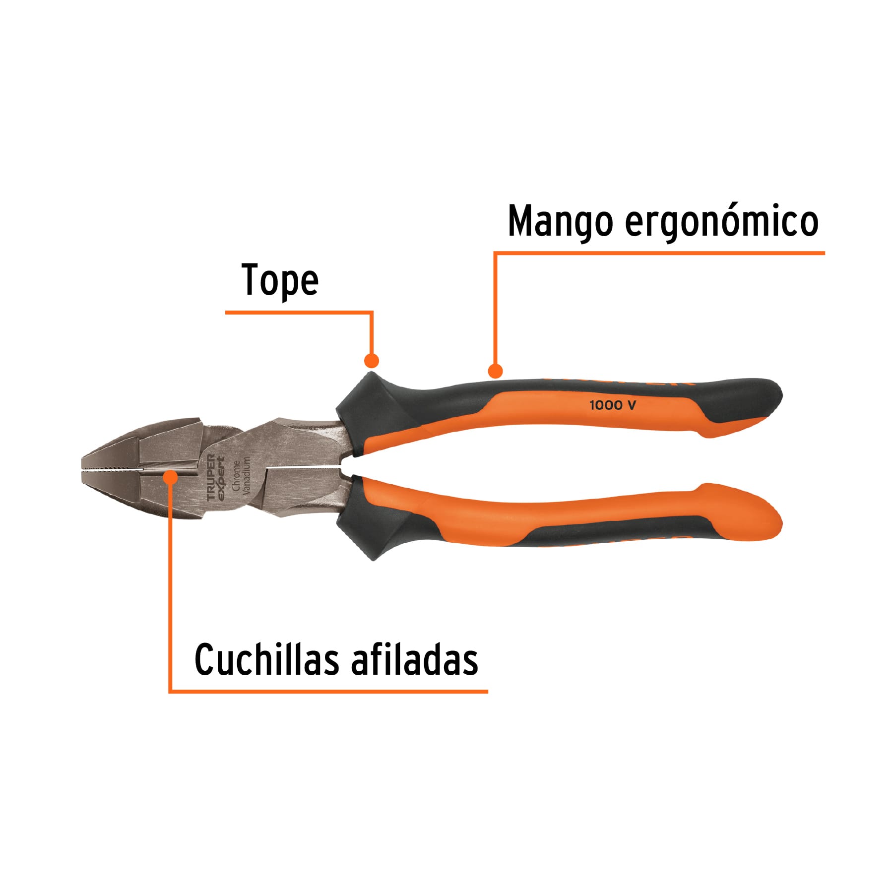 Pinza para electricista 9' alta palanca mango Comfort Grip, 102426