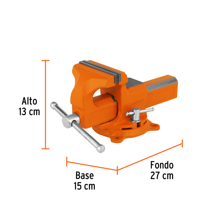 Tornillo de banco 4' tipo europeo de hierro nodular, Truper, 100199