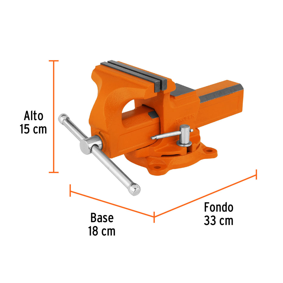 Tornillo de banco 5' tipo europeo de hierro nodular, Truper, 100240