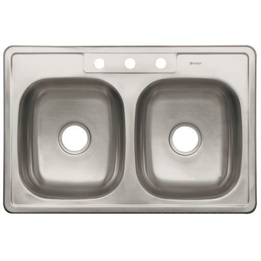 Tarja de empotrar 84x56cm doble tina, Foset Basic, 47024