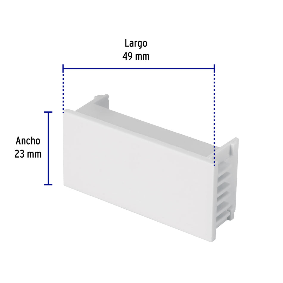 Tapón ciego, 1 módulo, línea Española, color blanco, Volteck Caja con 12, 47058