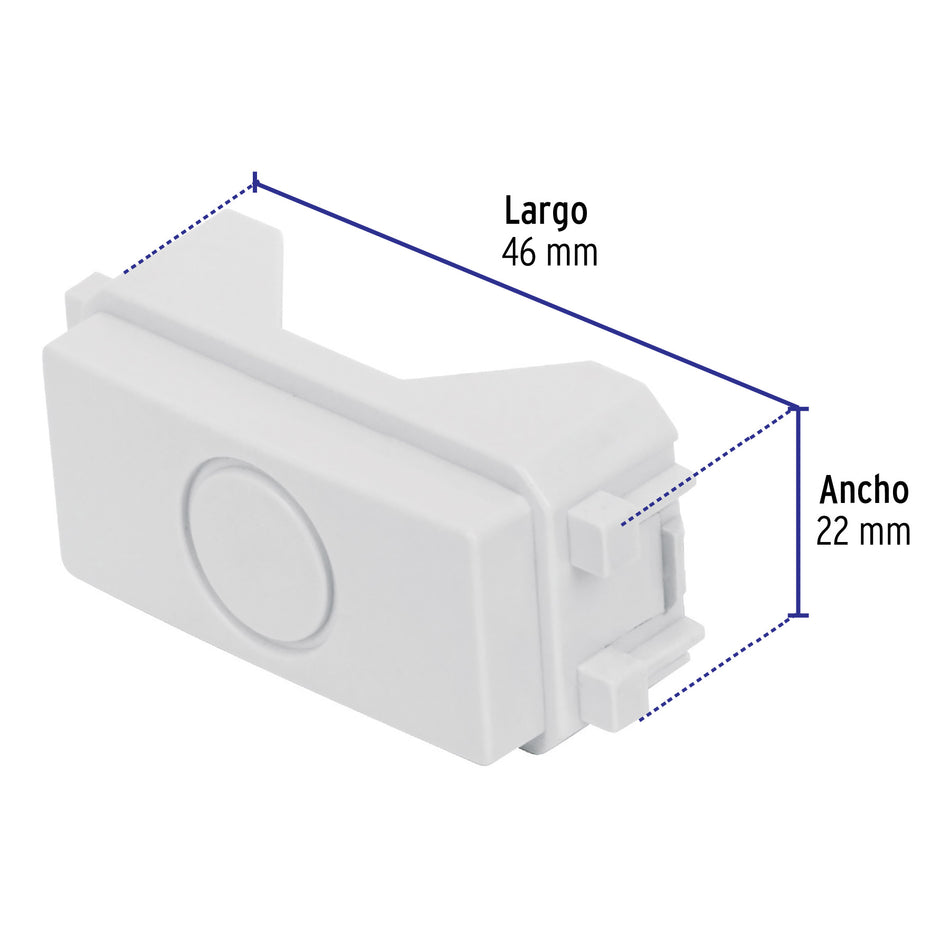 Módulo (tapón) ciego, línea Italiana, color blanco, Volteck Caja con 12, 46140