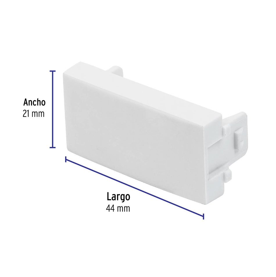 Tapón ciego, línea Oslo, color blanco, Volteck Caja con 12, 48314
