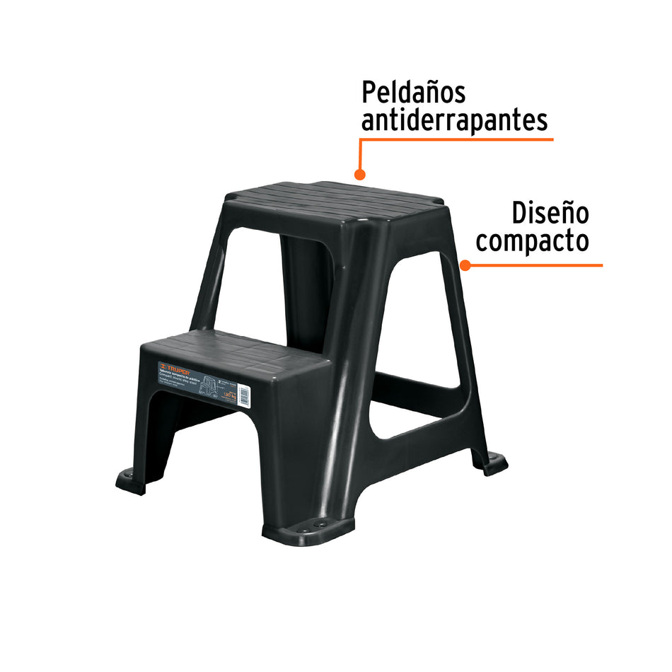 Taburete ligero de plástico, 2 peldaños Caja con 3, 103020