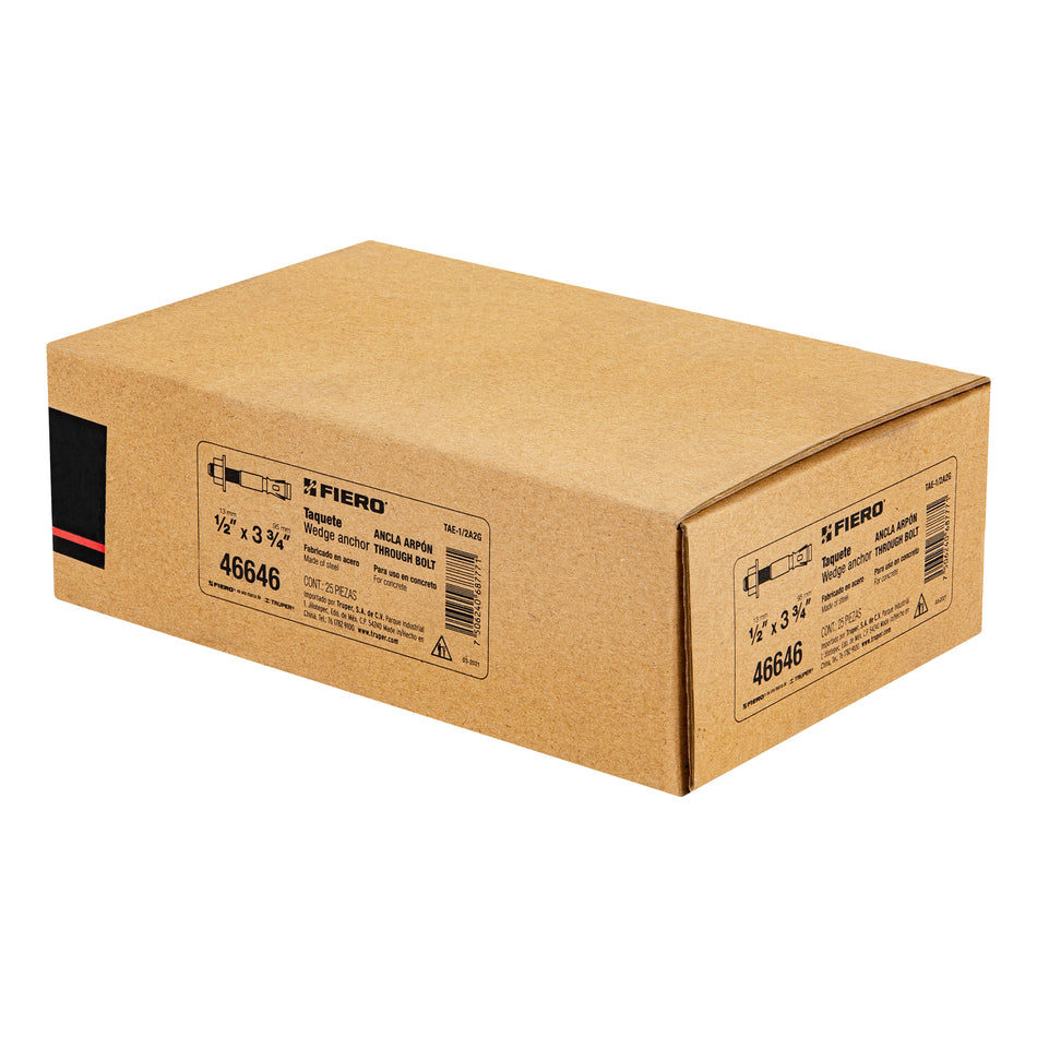 taquetes arpón de 1/2' x 3-3/4', Fiero Caja con 25, 46646