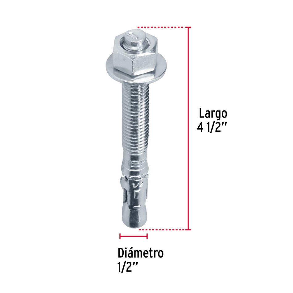 taquetes arpón de 1/2' x 4-1/2', Fiero Caja con 25, 46648