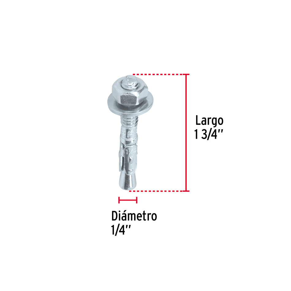 taquetes arpón de 1/4' x 1-3/4', Fiero Caja con 100, 46632