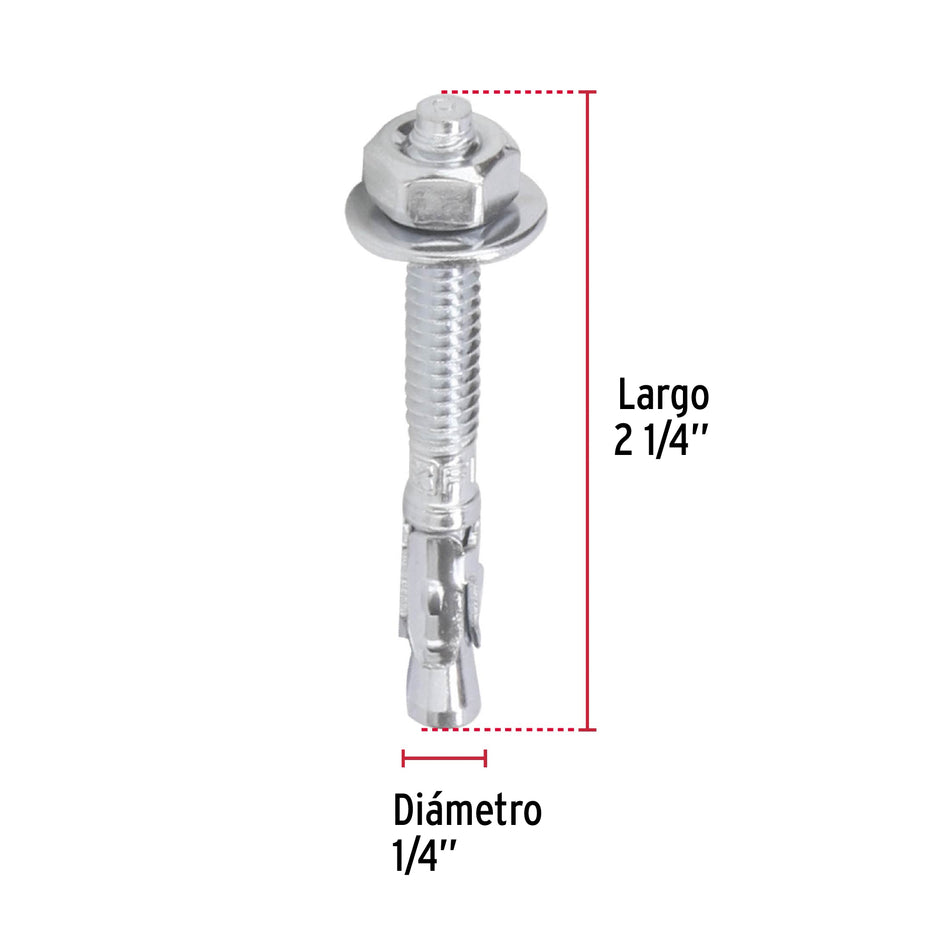 taquetes arpón de 1/4' x 2-1/4', Fiero Caja con 100, 46633