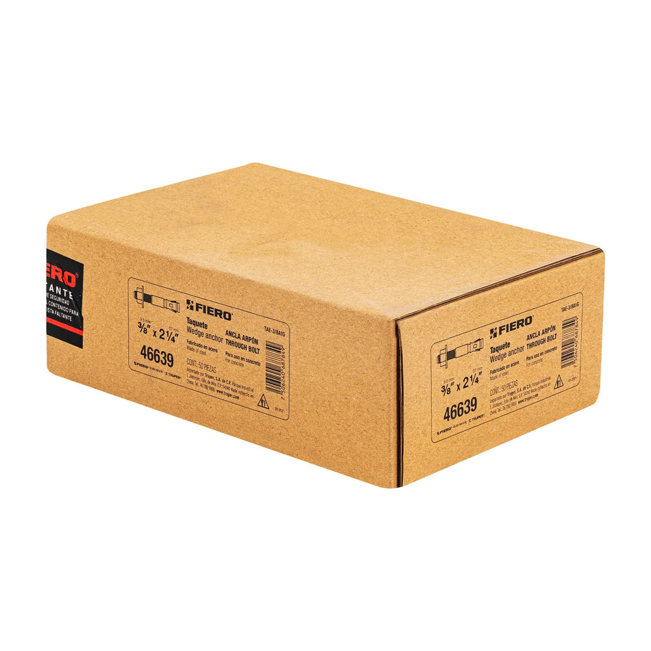 taquetes arpón de 3/8' x 2-1/4', Fiero Caja con 50, 46639