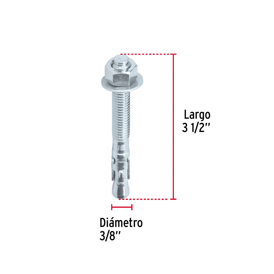 taquetes arpón de 3/8' x 3-1/2', Fiero Caja con 50, 46642