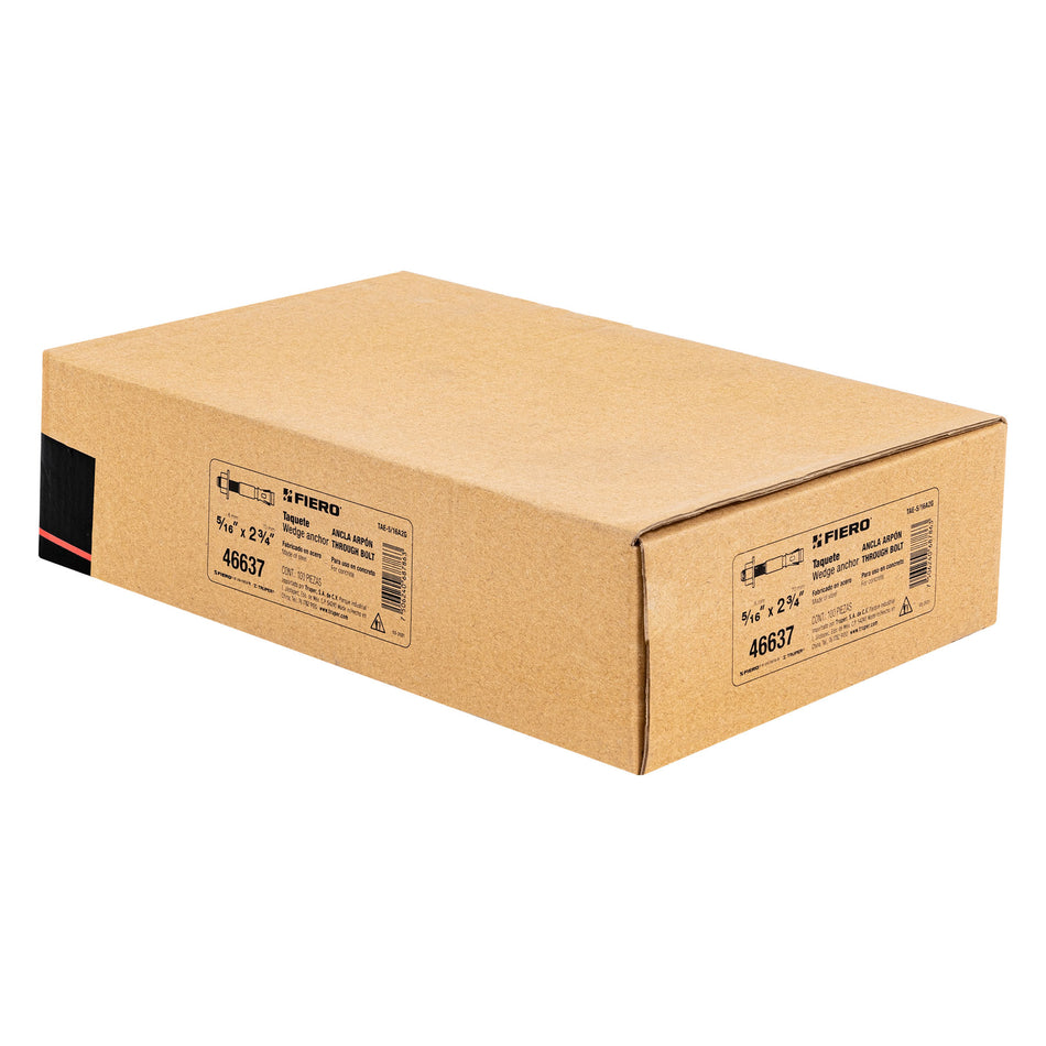 taquetes arpón de 5/16' x 2-3/4', Fiero Caja con 100, 46637