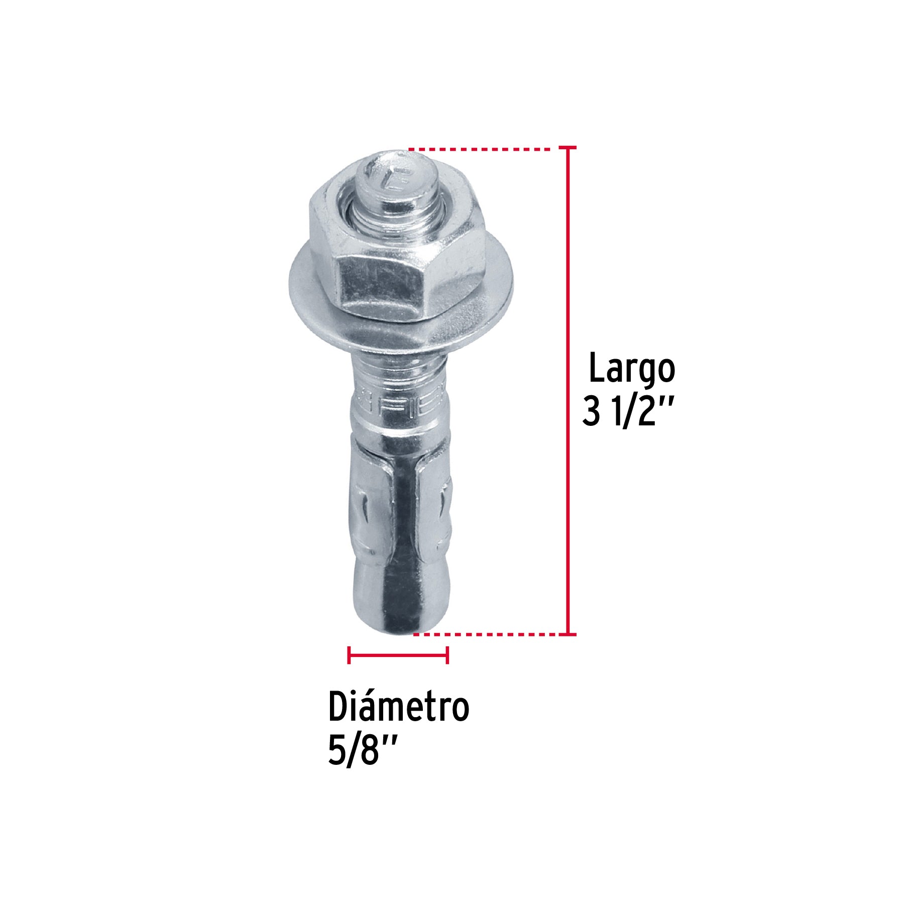 taquetes arpón de 5/8' x 3-1/2', Fiero Caja con 25, 46651