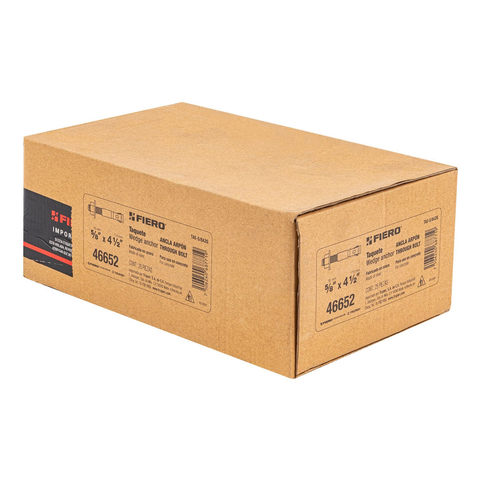taquetes arpón de 5/8' x 4-1/2', Fiero Caja con 25, 46652
