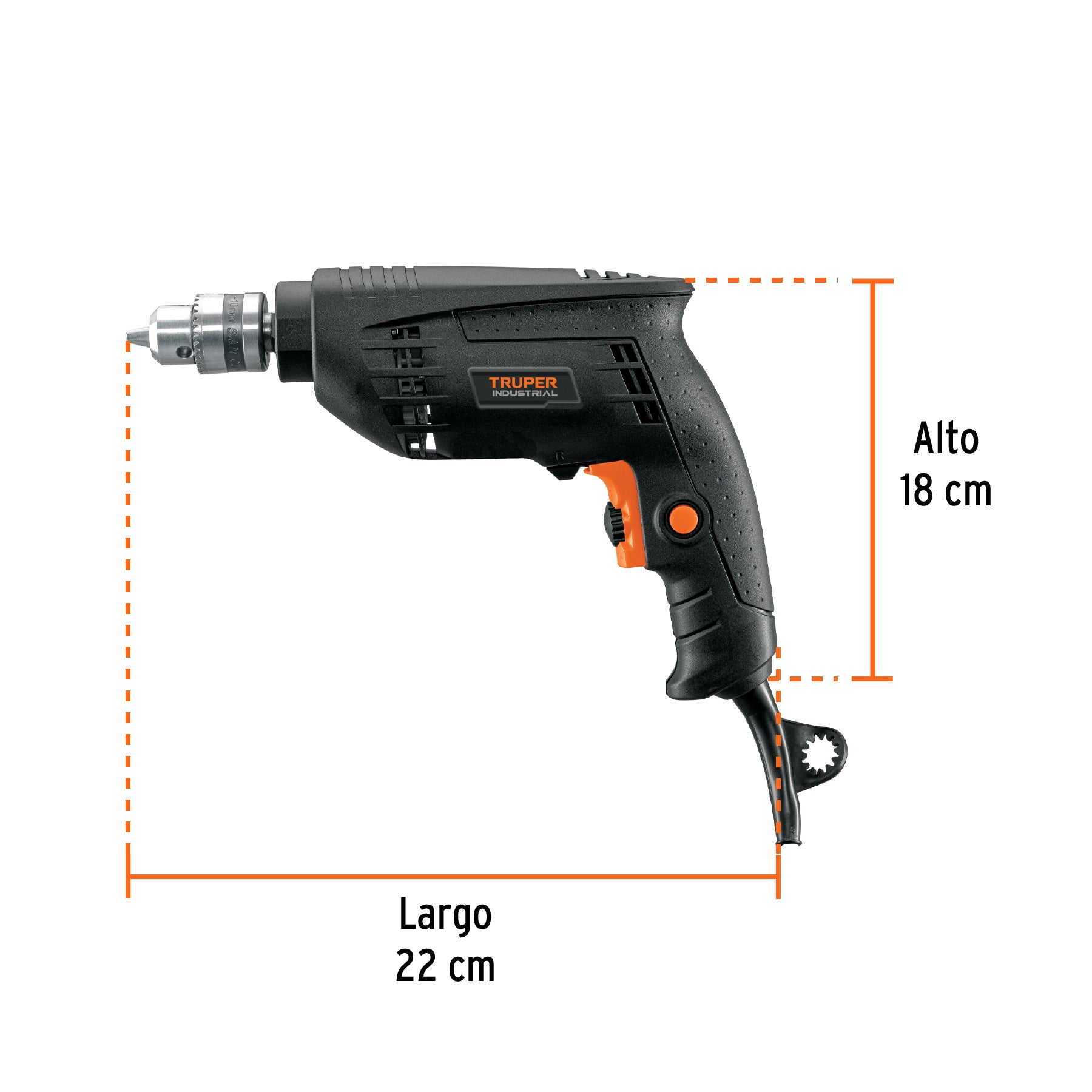 Taladro 3/8', 450W, TRUPER INDUSTRIAL, 16706