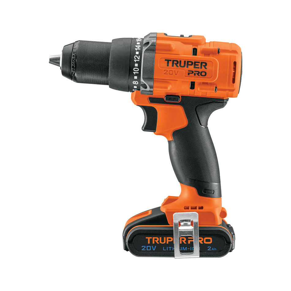 Taladro 1/2', 20V, 1 batería 2Ah, PRO, 103249
