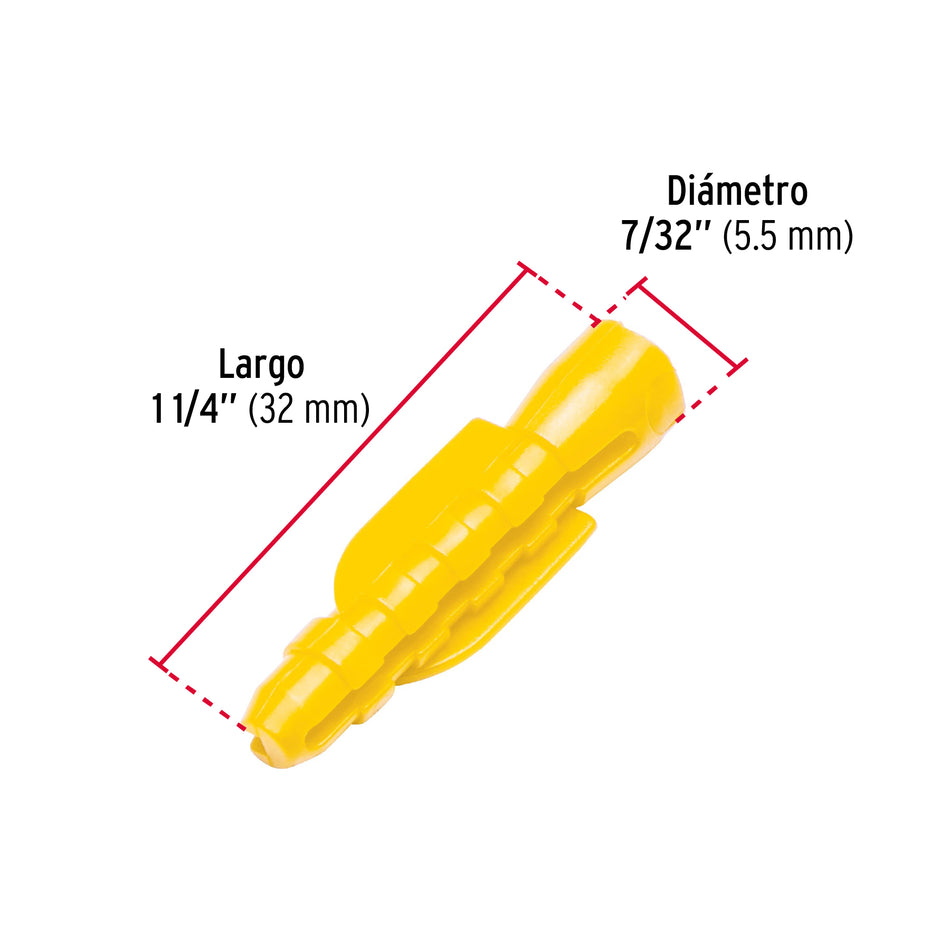Bolsa con 20 taquetes de plástico 7/32', Fiero Caja con 12, 40745