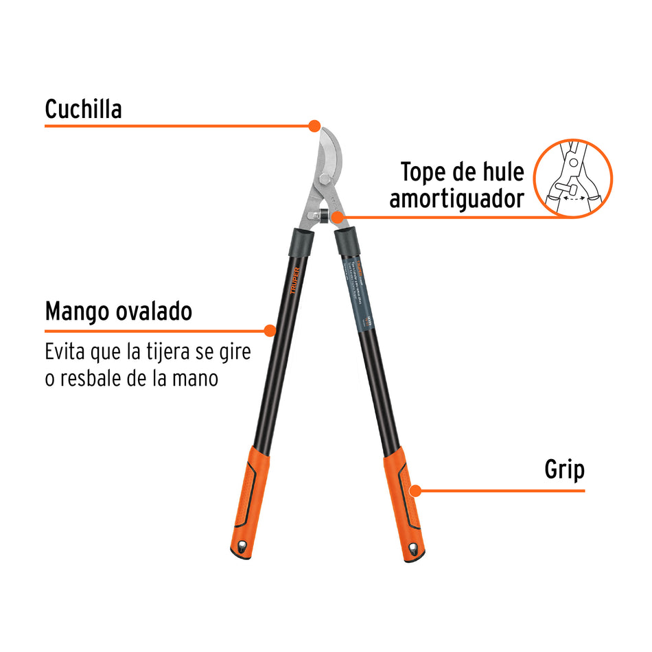 Tijera para ramas 70 cm, Classic, mgos tubulares, TRUPER Caja con 3, 18399