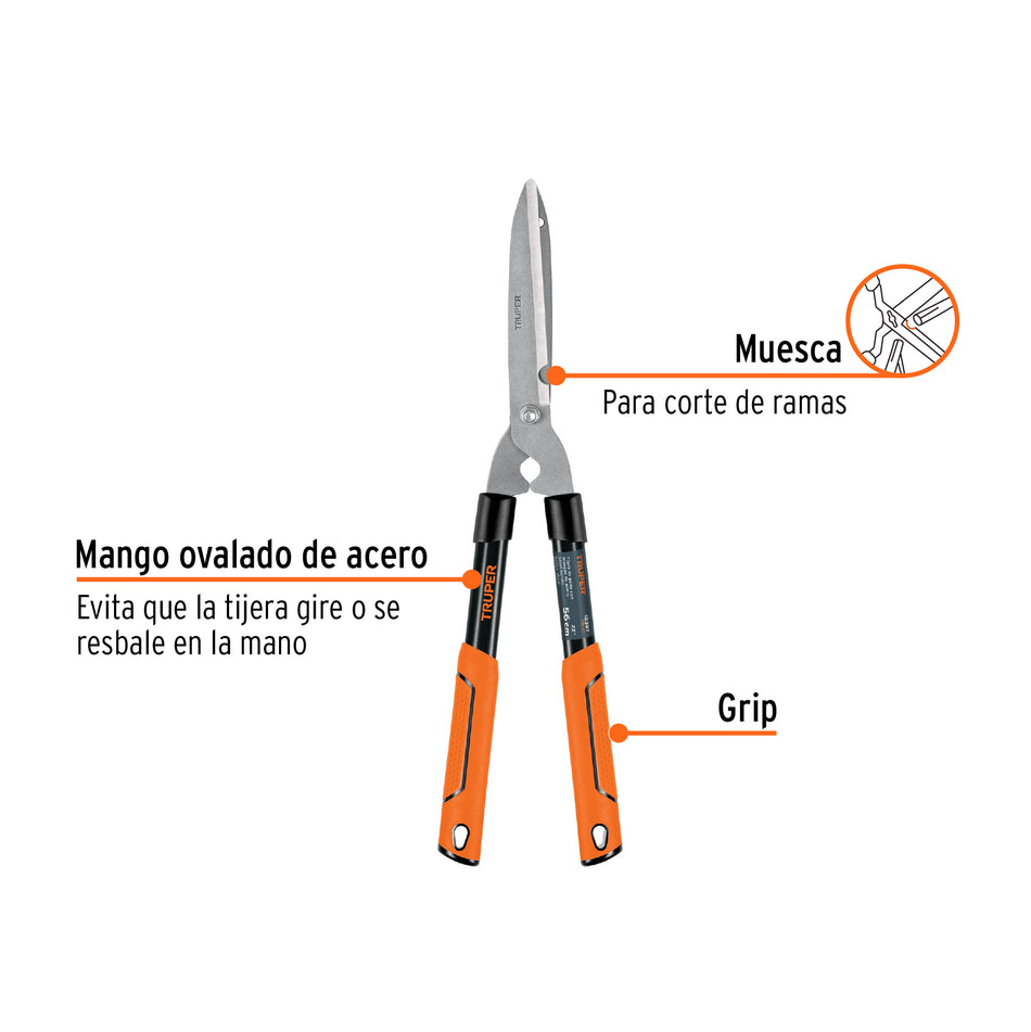 Tijera para poda 56 cm, ligera, mgos tubulares, TRUPER Caja con 3, 18397