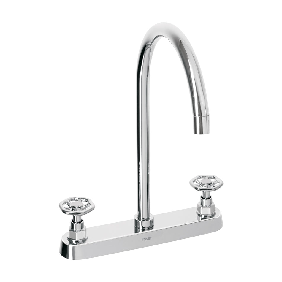 Mezcladora para fregadero, manerales redondos,cromo, Tubig, 46774