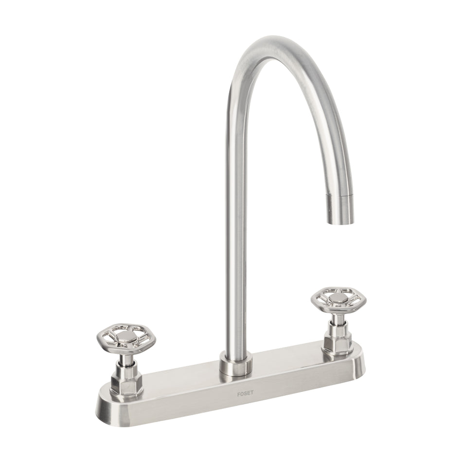 Mezcladora para fregadero, manerales redondos,satín, Tubig, 46775
