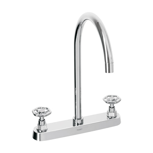 Mezcladora para fregadero, manerales redondos,cromo, Tubig, 46774