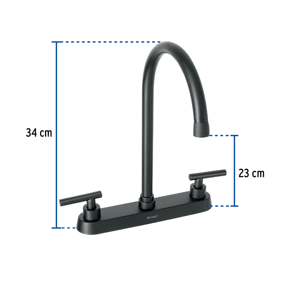 Mezcladora para fregadero,manerales palanca,negro mate,Tubig, 46773