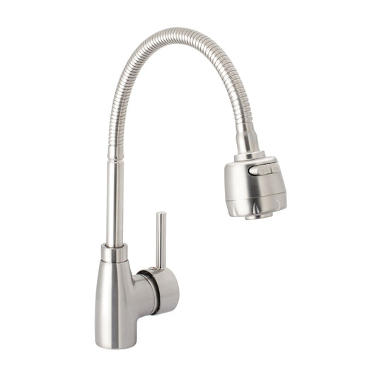 Monomando para fregadero con cuello flexible, satín, Tubig, 47387