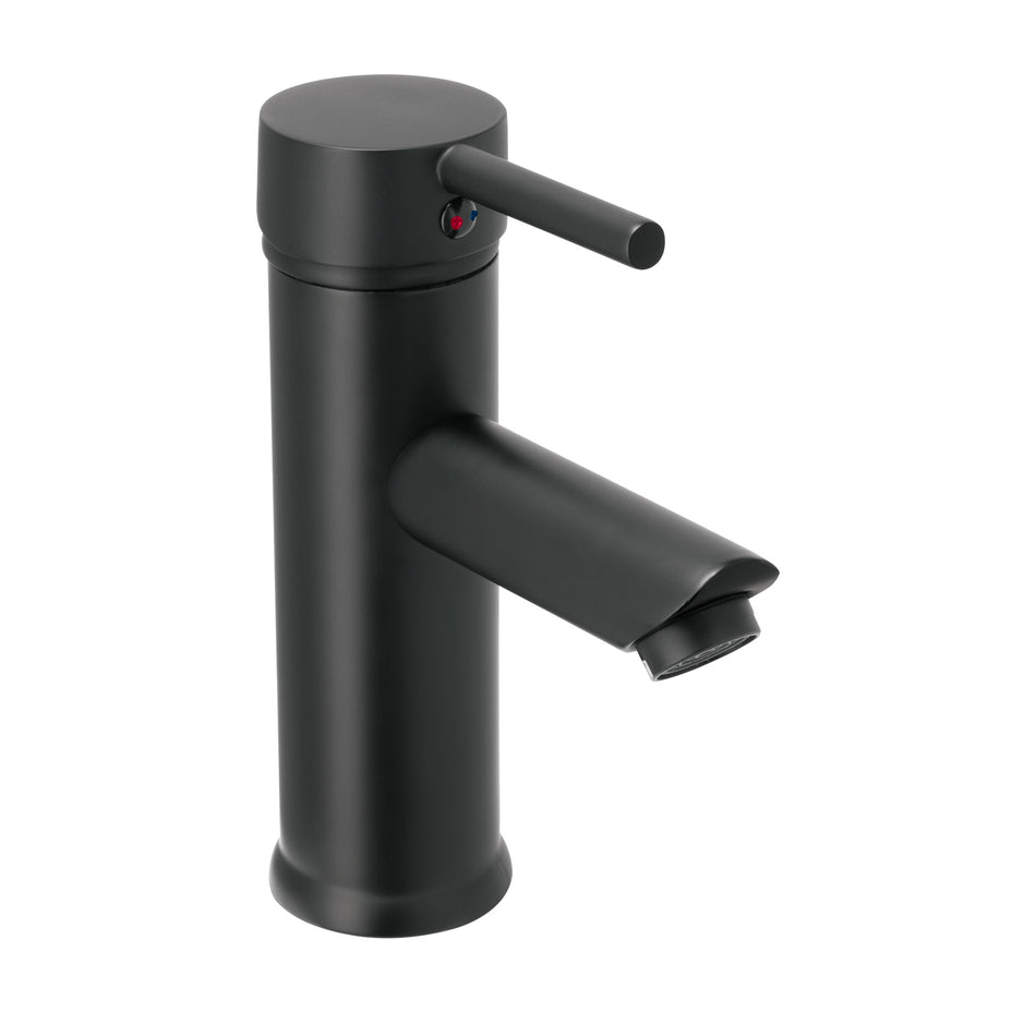 Monomando corto negro para lavabo, Foset Tubig Caja con 2, 47792