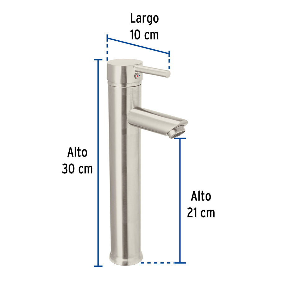 Monomando alto satín para lavabo, Foset Tubig, 47794