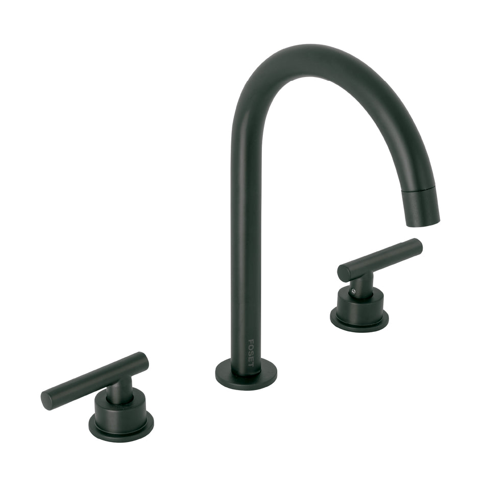 Mezcladora p/lavabo,taladros separados,palanca,negro,Tubig, 46758