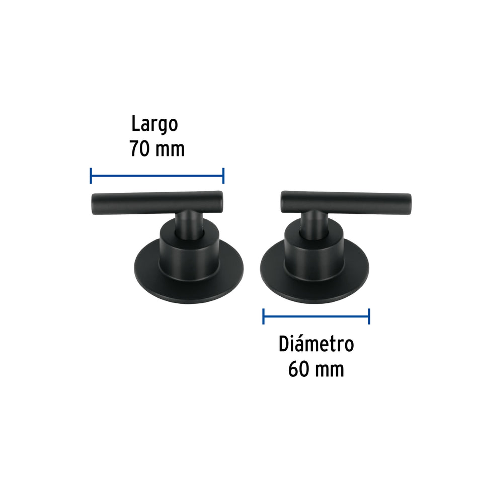 Juego de 2 manerales para regadera, palanca, negro, Tubig Caja con 4, 46877