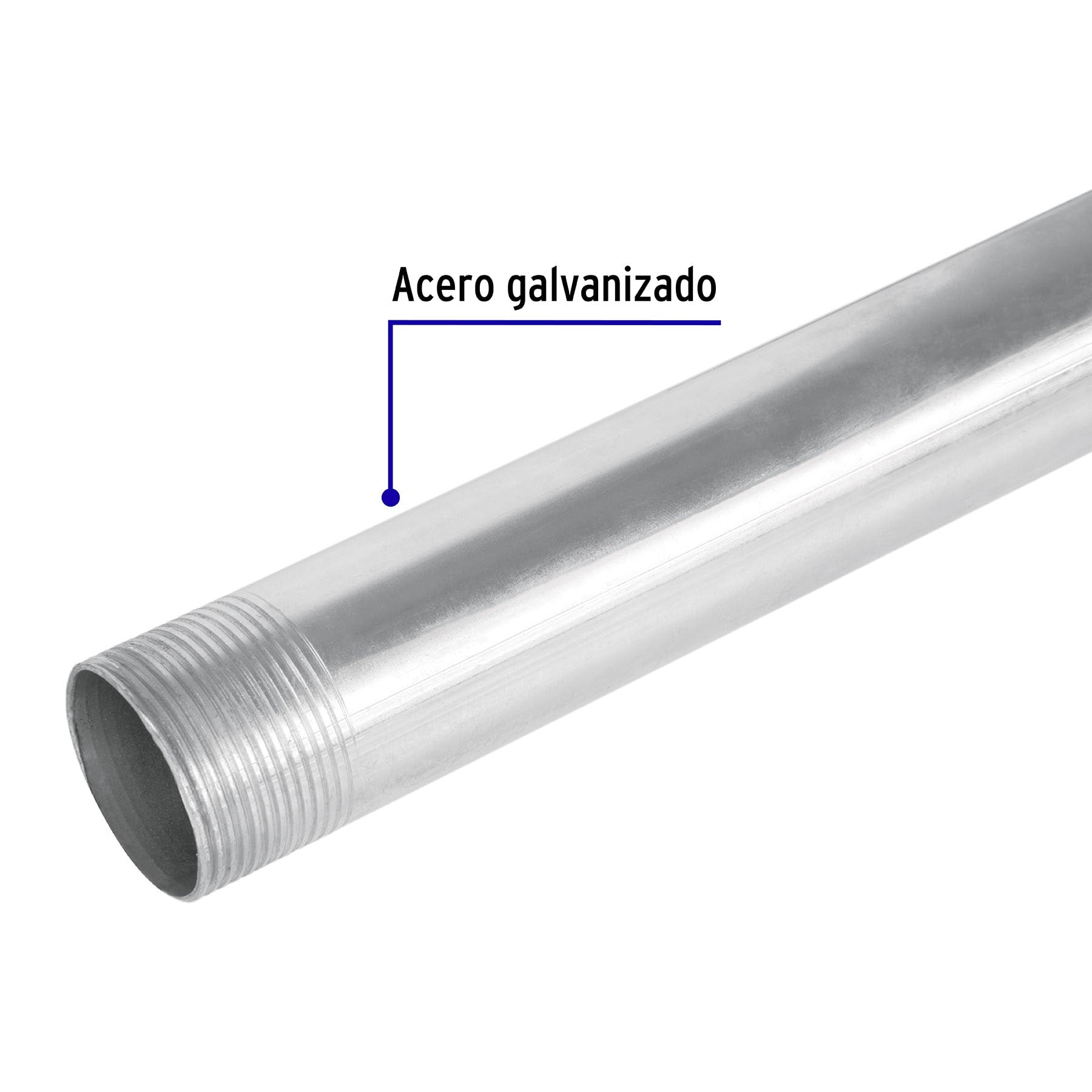 Tubo Conduit 1 1/4' para mufa, pared gruesa (0.9 mm), 1.5 m, 47389