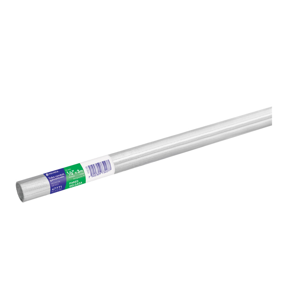 Tubo Conduit 1/2' pared delgada (1 mm), et. verde, 3 m Caja con 5, 47771