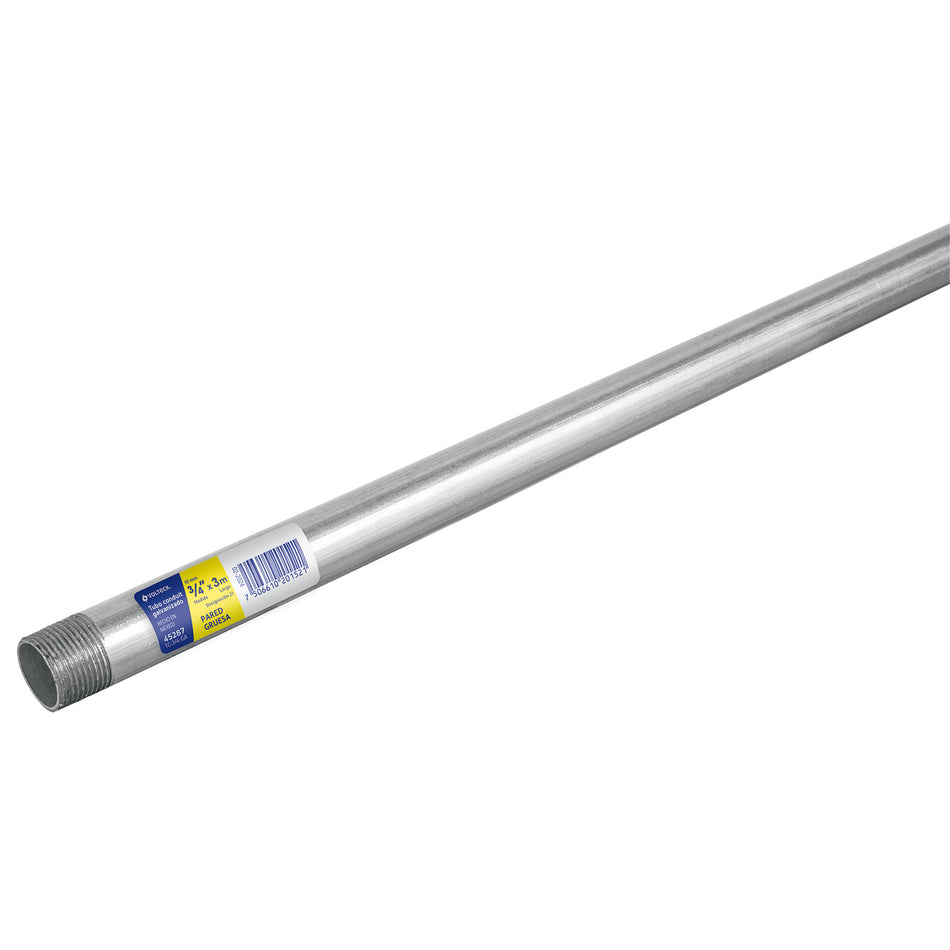 Tubo Conduit 3/4' pared gruesa (1.6 mm), et. amarilla, 3 m Caja con 10, 45287