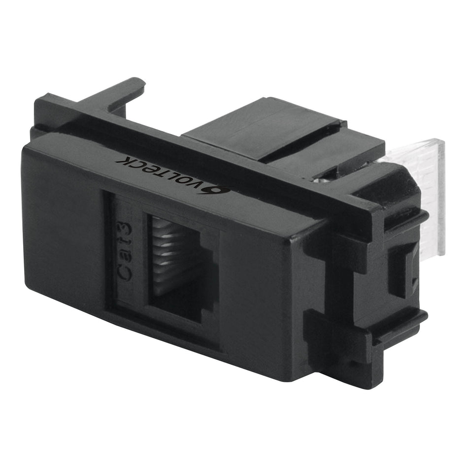 Toma de teléfono, línea Italiana, color negro, Volteck Caja con 12, 47611