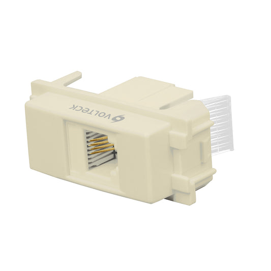 Toma de teléfono, línea Italiana, color marfil, Volteck Caja con 12, 48105