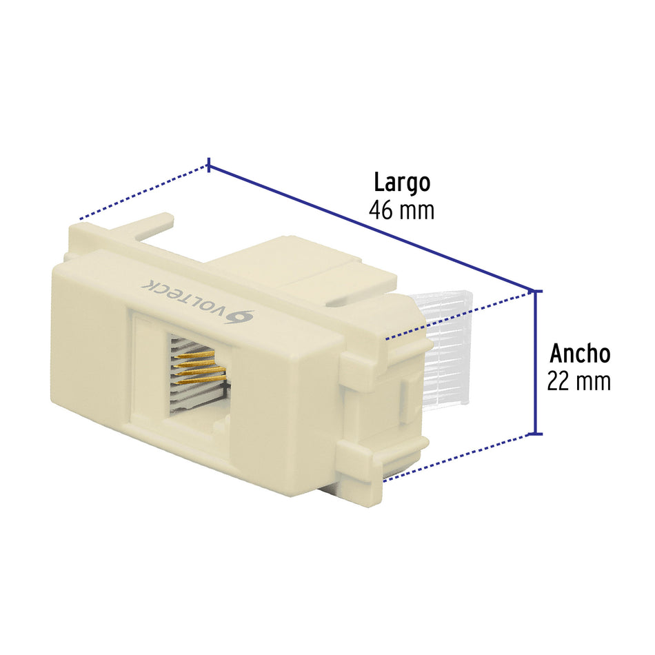 Toma de teléfono, línea Italiana, color marfil, Volteck Caja con 12, 48105