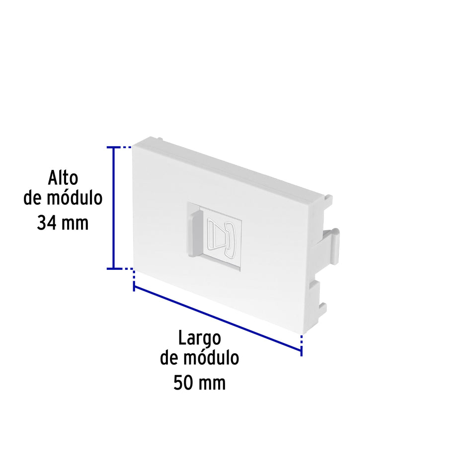 Toma de teléfono blanco de 1.5 módulos, línea Lisboa Caja con 12, 47951